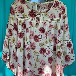 Oddy boho flowy floral top size small